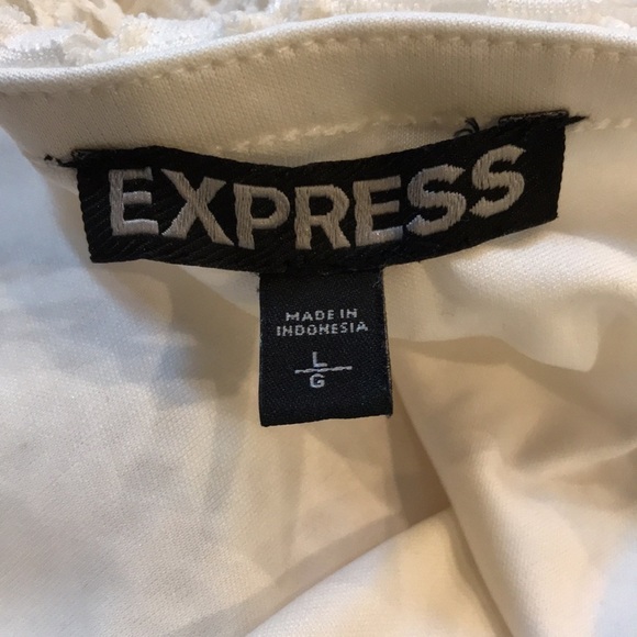 EXPRESS White Eyelet Strapless Dress Size Large - Picture 6 of 7
